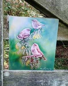 Anything: Grey Warbler, Riroriro, native New Zealand Bird - Circle Outdoor Art Panel -  Squarish