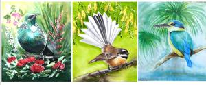 Anything: Special: A trio, Three birds of Your Choice - Outdoor Garden Art Panels x 3