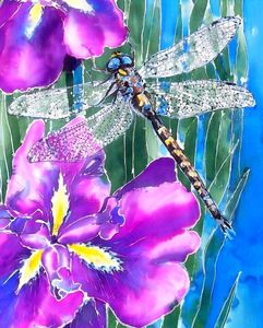 Anything: Dragonfly on Iris  Art Panel,  Outdoor Wall Art Squarish