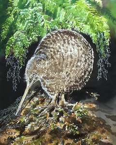 Anything: New Zealand Spotted Kiwi Bird -  Outdoor Art Panel Squarish