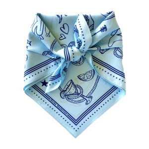 Homepage Carousel: DH x Kaylee Bell - Cowboy Up Blue Petite Silk Scarf