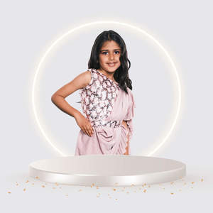 Baby Pink Girl’s Saree – Kaysons