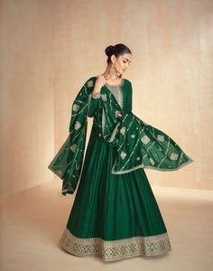 Bottle Green Fancy Gown – Kaysons