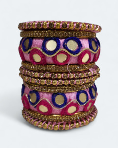 Elegant Double Circle Mirror Bangles Light Pink – Kaysons