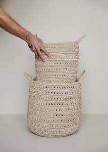 Raffia Basket Set Of 2 / Natural