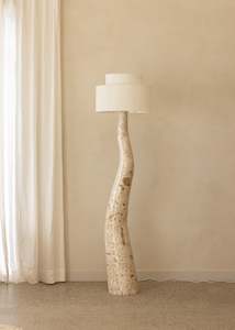 Lamps: Nola Floor Lamp / Crema Marble