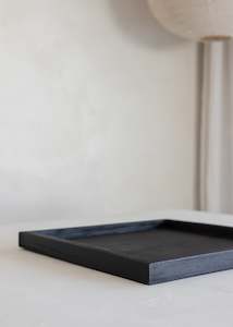 Wooden Bowls: Black Square Wooden Tray