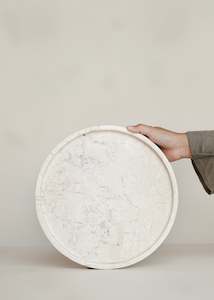 Wooden Bowls: Oro Marble Tray / Cream