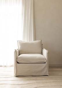 Sofas: Tilly Slip Cover Armchair / Natural