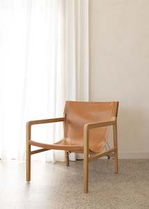 Leather Sling Chair / Nude