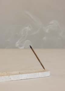 Decor: Isha Marble Incense Tray / Cream
