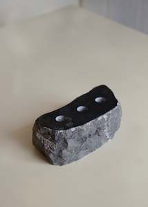 Decor: Vela Trio Marble Candleholder / Black