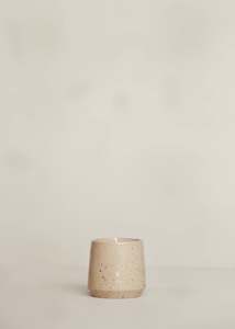 Homewares: Hand-poured Natural Wax Scented Candle / Sandalwood / Speckled Cream