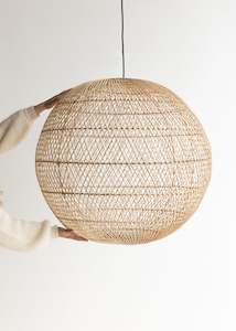 Globe Linen Lantern: Globe Pendant / Natural