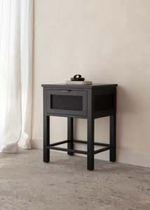 Bedside Tables: Alba Teak Bedside / Black