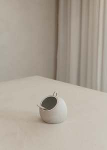 Garden To Table Salt Pig W Spoon / White