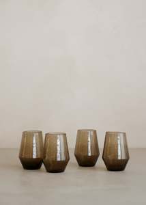 Homewares: Stemless Glasses Set of 4 / Bronze