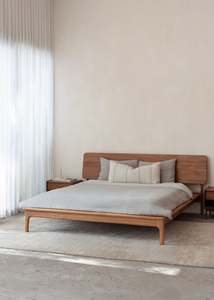 Furniture: Noah Bed with Headboard / Dark Teak