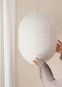 New: Elva Linen Lantern / Off White