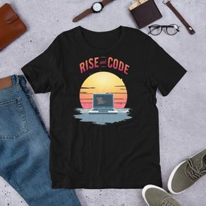 Products: Rise and Code Graphic T-Shirt – Start Every Day with a Line of Code and a Spark of Inspiration - Kea Sigma Delta