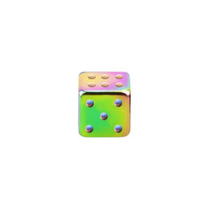 16g Rainbow Surgical Steel Threaded Dice