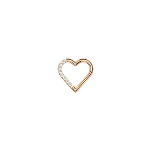 Rose Gold CZ Titanium Hinged Heart