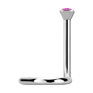 Nose Piercing Jewellery: 2mm Rose Bezel Nose Screw