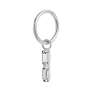 Silver Double CZ Charm