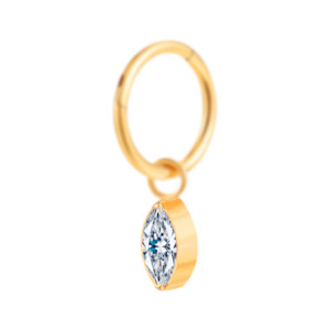 Gold CZ Marquise Charm