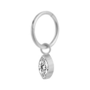 Silver CZ Marquise Charm