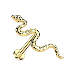 Gold Snake Titanium Threadless Labret