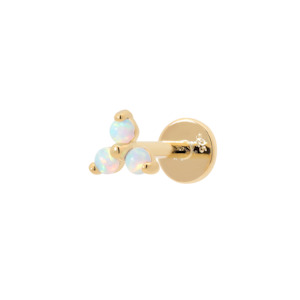 Gold Lapse Opal Earring