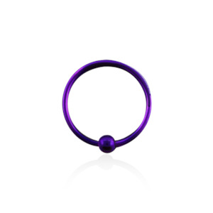 Nose Ring Piercing Jewellery: Purple Sterling Silver Nose Ring
