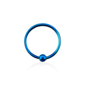 Nose Ring Piercing Jewellery: Blue Sterling Silver Nose Ring