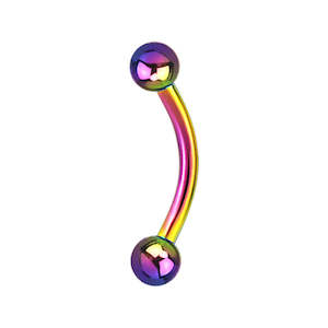 16g Rainbow Surgical Steel Banana Bar