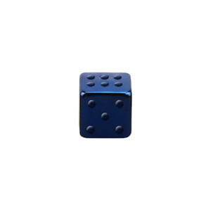 Side Eye Piercing Jewellery: 16g Blue Surgical Steel Threaded Dice