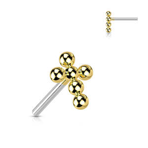 Gold Cross Titanium Threadless Top