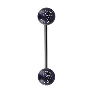 Acrylic: Black Acrylic Tongue Bar