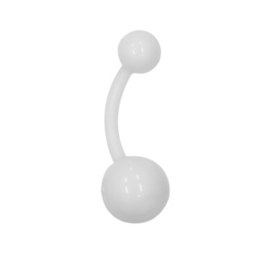 White Acrylic Navel Bar