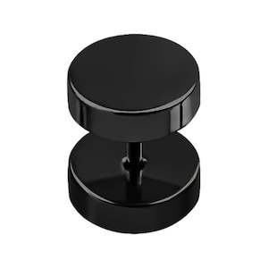 Anodized Surgical Steel: Black Fake Plug