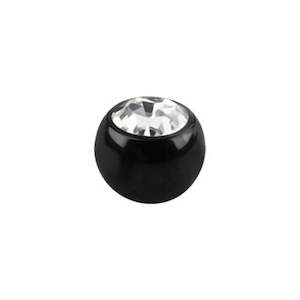 Anodized Surgical Steel: 14g Black CZ Ball Anodized surgical steel
