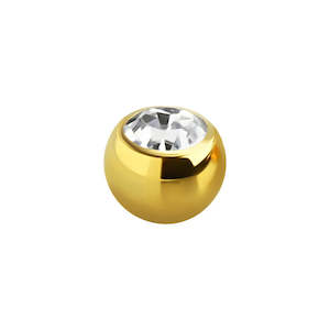 14g 4mm Gold CZ Externally Threaded Ball