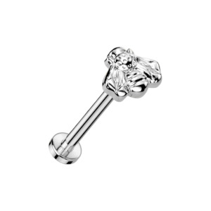 Labret: Silver Bee Titanium Threadless Labret