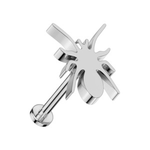 Labret: Silver Spider Titanium Threadless Labret