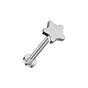 Silver Star Titanium Threadless Labret