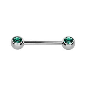 Blue Zircon Surgical Steel Nipple Bar