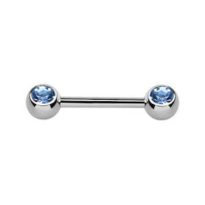 Barbell: Light Sapphire Surgical Steel Nipple Bar