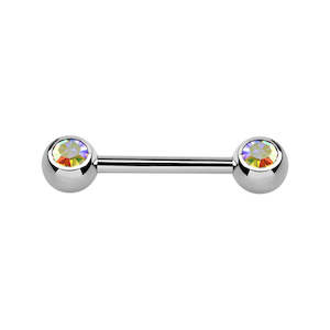 Aurora Borealis Surgical Steel Nipple Bar