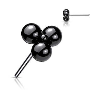 Black 3 Ball Titanium Threadless Top