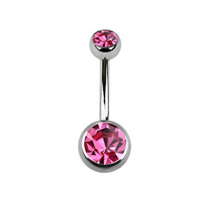 Navel Piercing Jewellery: Titanium Rose Navel Bar
